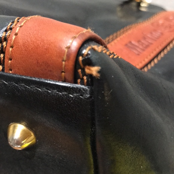 MARINO ORLANDI Black/ Brown Shoulder Leather Bag - Picture 10 of 13